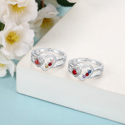 Double Heart Shape Ring with CZ