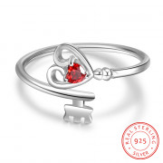 S925 Heart Shape Birthstone Rings