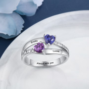 925 Heart Ring with Engraving Names