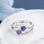 925 Heart Ring with Engraving Names