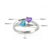 925 Heart Ring with Engraving Names