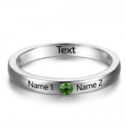 S925 Birthstone Rings with Customized Names