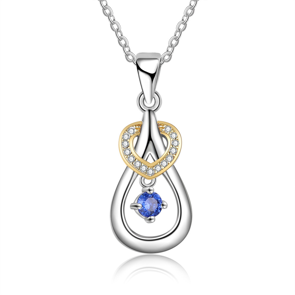 925 Sterling Silver One Birthstone Heart Necklace