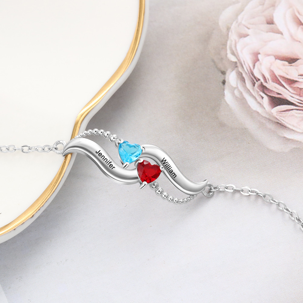 Custom Two Birthstone Necklace