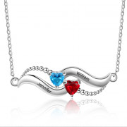 Custom Two Birthstone Necklace