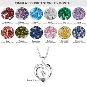 925 Sterling Silver One Birthstone Necklace