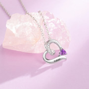 Custom Birthstone Heart Necklace