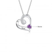 Custom Birthstone Heart Necklace