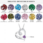 Custom Birthstone Heart Necklace