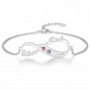 925 Silver Infinity Birthstone Bracelet