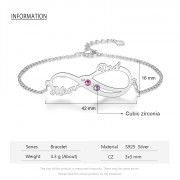 925 Silver Infinity Birthstone Bracelet