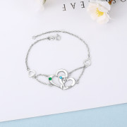 Rhoidum Plated Double Heart Bracelet