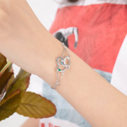 Rhoidum Plated Double Heart Bracelet