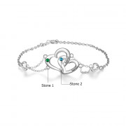 Rhoidum Plated Double Heart Bracelet