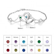 Rhoidum Plated Double Heart Bracelet