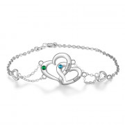 Rhoidum Plated Double Heart Bracelet