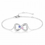 Double Heart Shape Bracelet with Personalized Names