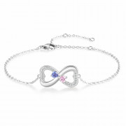 Double Heart Shape Bracelet with Personalized Names