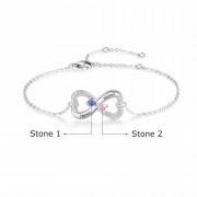 Double Heart Shape Bracelet with Personalized Names