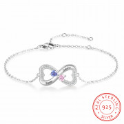 Double Heart Shape Bracelet with Personalized Names