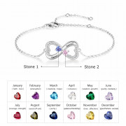 Double Heart Shape Bracelet with Personalized Names