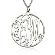 925 Silver Large Monogram Name Necklace