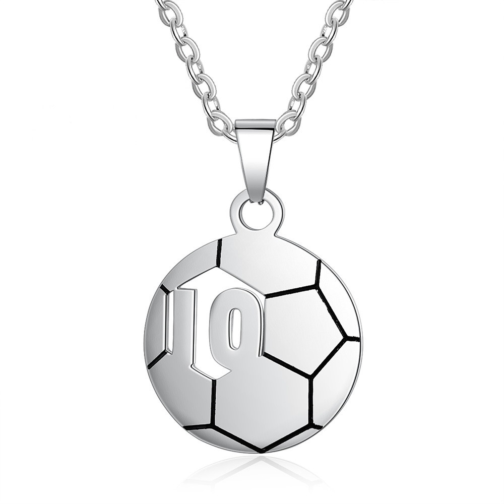 Stainless Steel Engraved Basketball Necklace