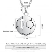 Stainless Steel Engraved Basketball Necklace