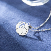 Stainless Steel Engraved Basketball Necklace