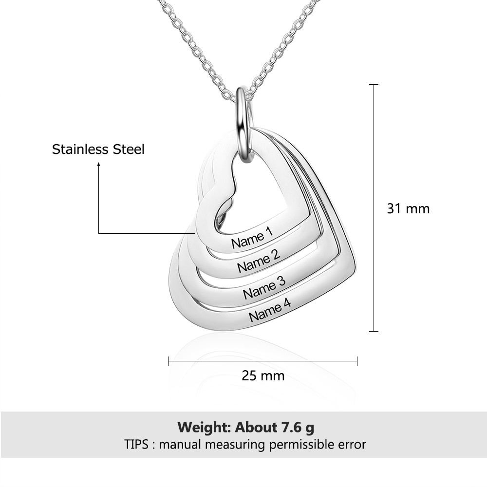 Personalized Stainless Steel Heart Necklace