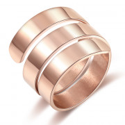 Engravable Copper Overlapping Stainless Steel Ring with 3 Names