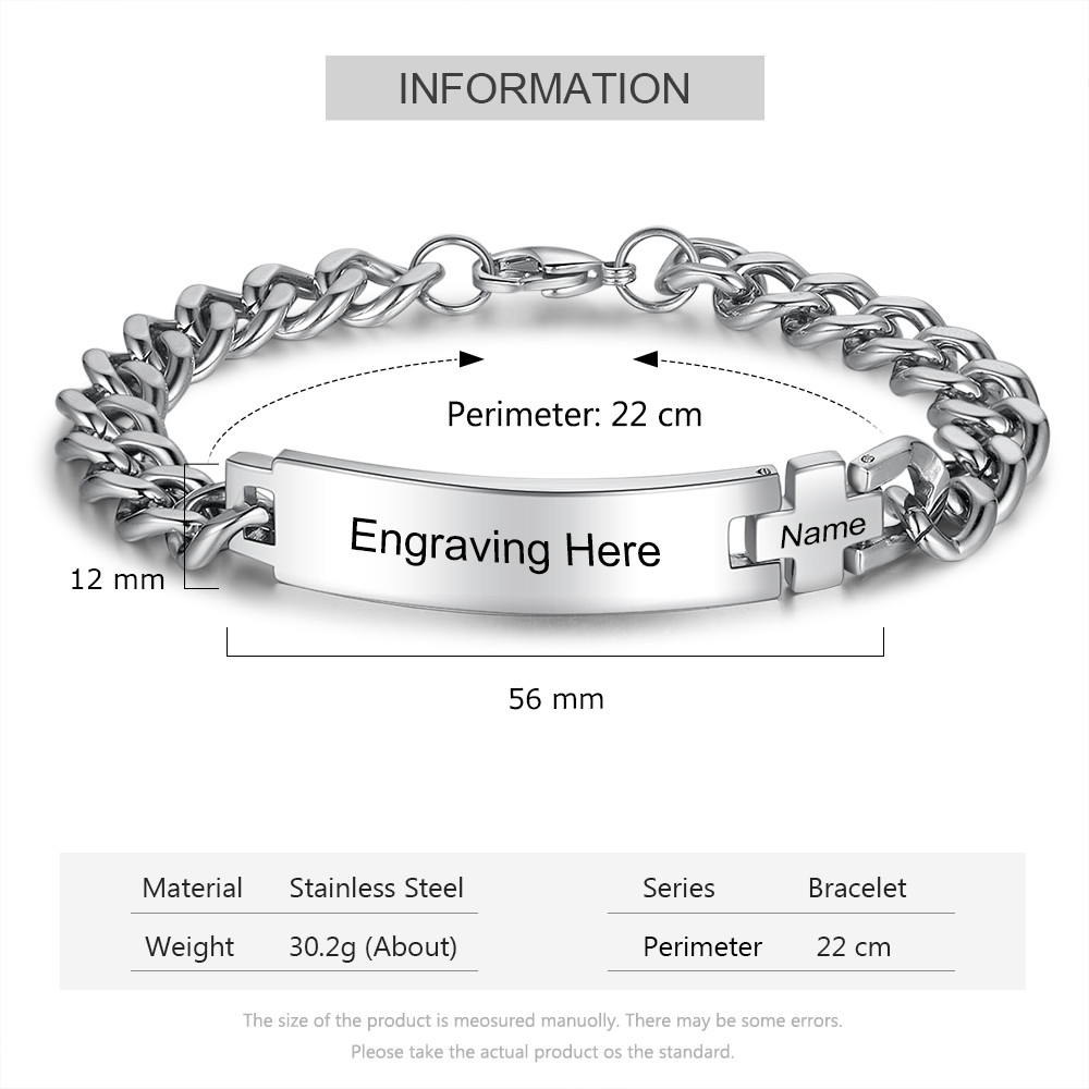 Engraving Stainless Steel Bracelet