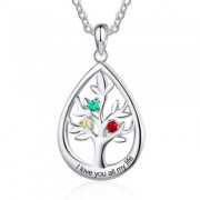 Best Dropship Product * Birthstone & Engraved Rhodium Plated Necklace#NE105456