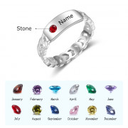 Best Dropship Product * Birthstone & Engraved Rhodium Plated Ring#RI104199