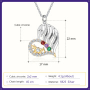 Birthstone & Engraved S925silver Necklace