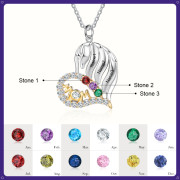 Birthstone & Engraved S925silver Necklace