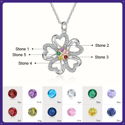 S925 Silver Heart Shape Flower Pendant Necklace