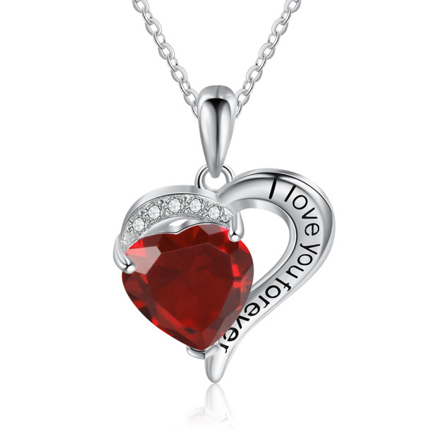 Rhodium Plated Heart Necklace