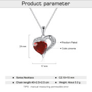 Rhodium Plated Heart Necklace