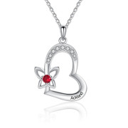 Rhodium Plated Heart Shape Necklace