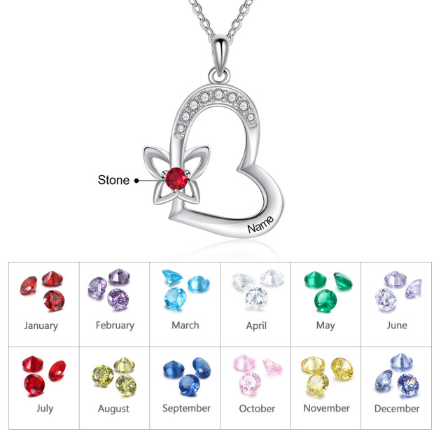 Rhodium Plated Heart Shape Necklace