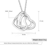 Personalized Rhodium Plated Heart Shaped Necklace