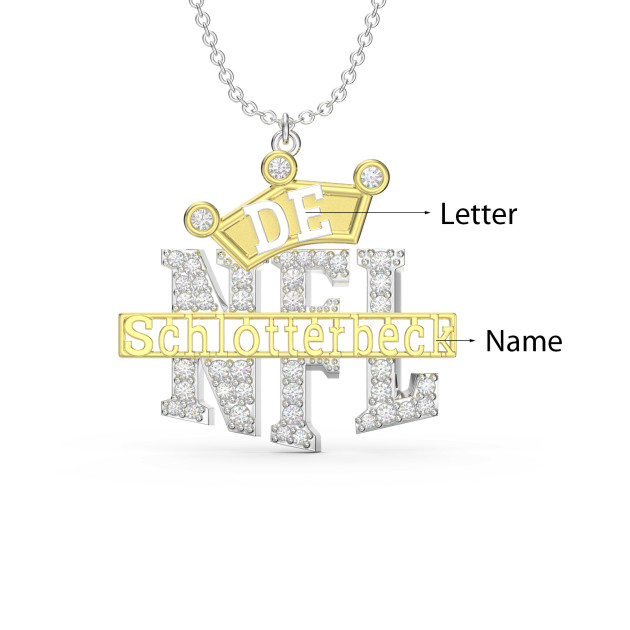 Custom 3D Jewelry Crown Letter Necklace