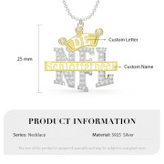 Custom 3D Jewelry Crown Letter Necklace