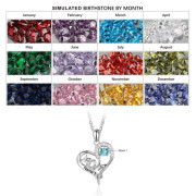 925 Sterling Silver Heart Necklace with Mom