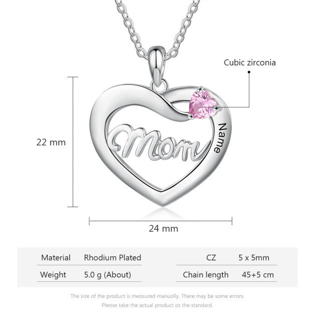 Custom Heart Necklace with Mom