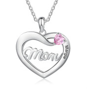 Custom Heart Necklace with Mom