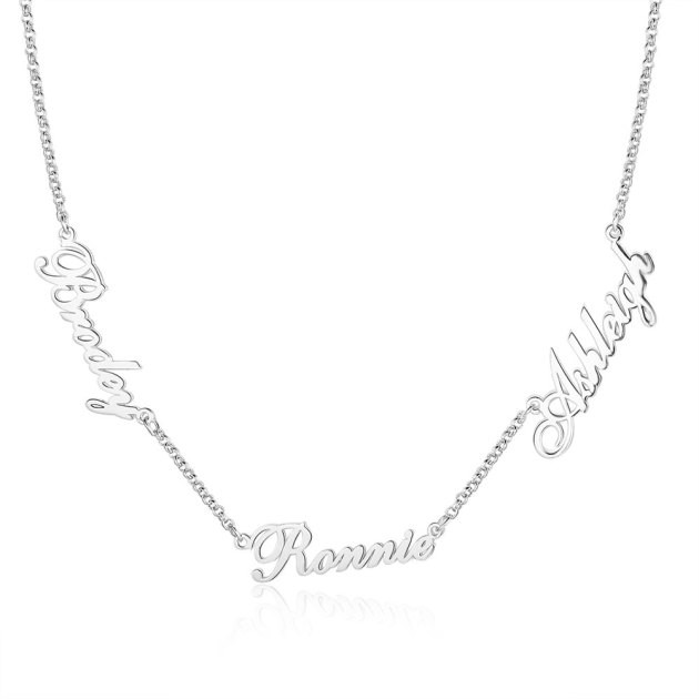 Custom three name necklace