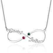 custom 8 character birthstone name necklace