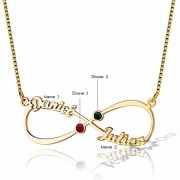 custom 8 character birthstone name necklace